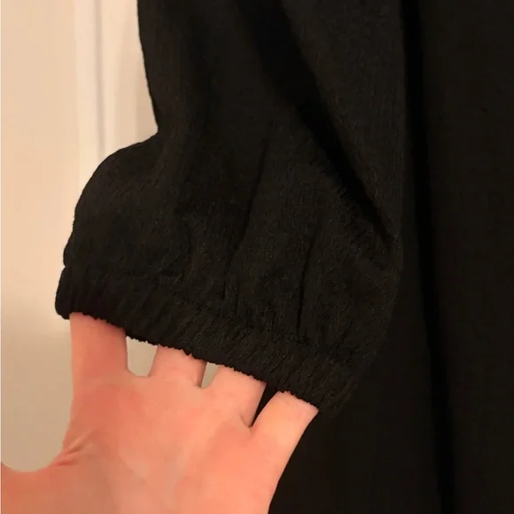 H&M Black Long Sleeve Wrap Midi Dress - Picture 6 of 8